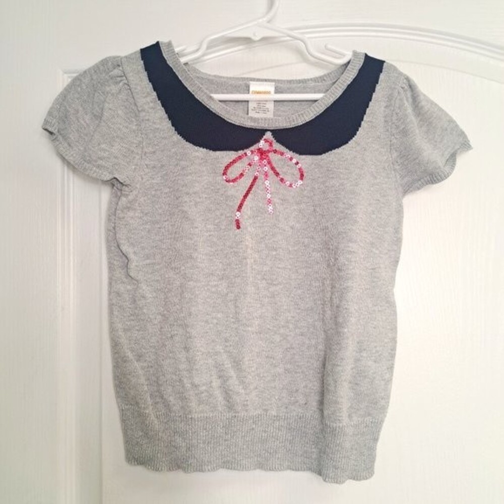 Gymboree Sequin Short Sleeve Sweater Collar